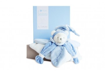 Doudou plat ours bleu - collector