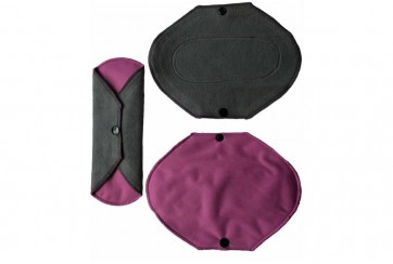 Serviette hygiénique lavable Nuit - lot de 3 - violet