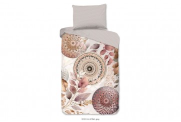 Parure de lit 140x200 cm coton-satin 33181 gris