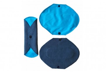 Serviette hygiénique lavable Jour - lot de 3 - Bleu Gris