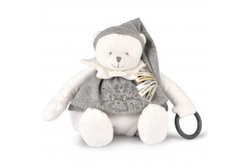 Ours Argent Pantin d'activités - Doudou 25 ans