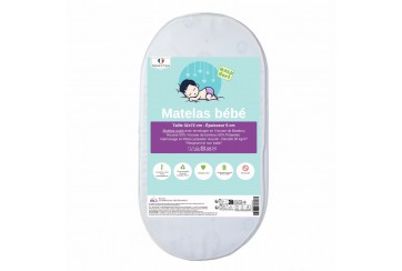 Matelas pour couffin en Bambou avec coins arrondis - 32x72x5