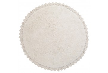 Tapis rond Coton PERLA ECRU Diam 110 cm