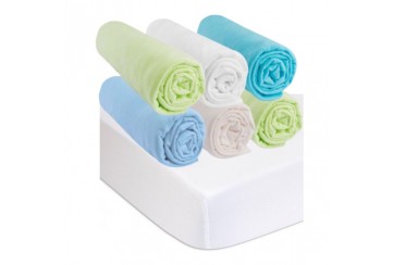 6 Draps housse 50x100 Coton Océan + 2 Protèges-matelas